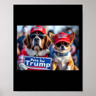 Donald Trump Macht Hunde Wieder Sicher Rote Mütze  Poster