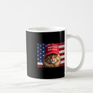 Donald Trump Macht Katzen Wieder Sicher Rote Mütze Kaffeetasse