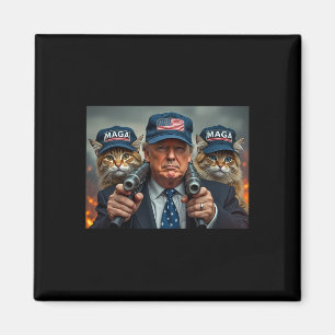 Donald Trump Macht Katzen Wieder Sicher Rote Mütze Magnet