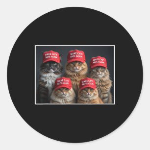 Donald Trump macht Katzen wieder sicher Rote Mütze Runder Aufkleber