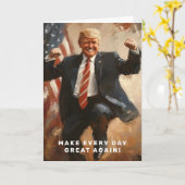 DONALD TRUMP MAGA AMERICAN FLAG KARTE (Gelbe Blume)