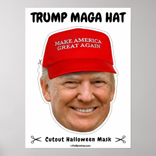 Donald Trump MAGA Hat Halloween-Maske Poster (Vorne)