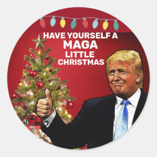 DONALD TRUMP MAGA KLEINE CHRISTMAS STICKER