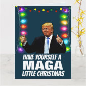 DONALD TRUMP MAGA KLEINE Weihnachtskarte Karte (Gelbe Blume)