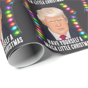 DONALD TRUMP MAGA KLEINE Weihnachtsverpackung Papi Geschenkpapier