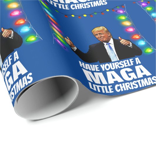 DONALD TRUMP MAGA WENIG Weihnachten Geschenkpapier (Rolleneckpunkt)