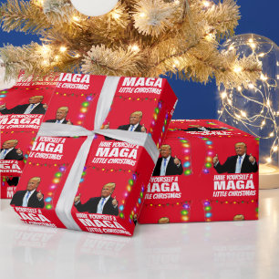 DONALD TRUMP MAGA WENIG Weihnachten Geschenkpapier