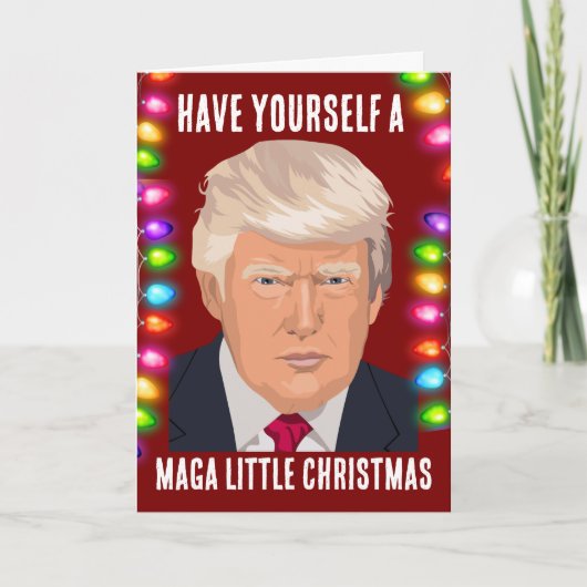 DONALD TRUMP MAGA WENIG Weihnachtsgrüße Karte (Vorderseite)