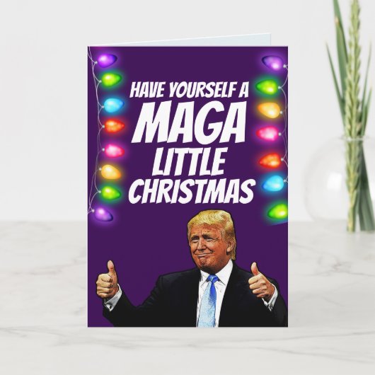 DONALD TRUMP MAGA WENIG Weihnachtskarten Feiertagskarte (Vorderseite)