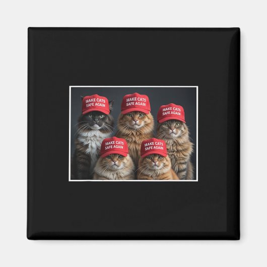 Donald Trump Make Cats Safe Again Red Hat 2024 Det Magnet (Vorne)
