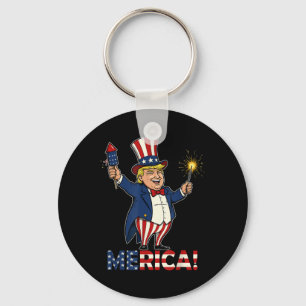 Donald Trump Merica 4. Juli Feuerwerk Patrioti Schlüsselanhänger