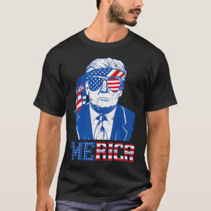 Donald Trump Merica Trump Sungl US Flag 4. Juli T-Shirt