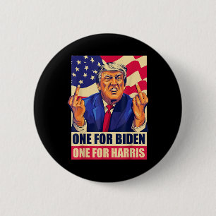 Donald Trump Middle Finger Biden Harris America Re Button