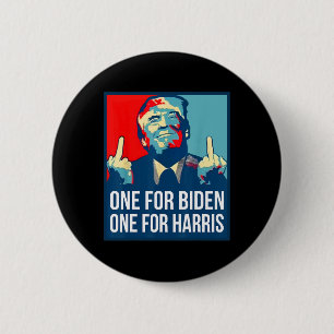 Donald Trump Middle Finger Biden Harris America Re Button