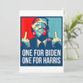 Donald Trump Middle Finger Biden Harris America Re Einladung (Stehend Vorderseite)
