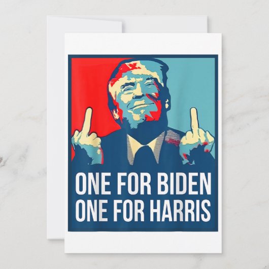 Donald Trump Middle Finger Biden Harris America Re Einladung (Rückseite)