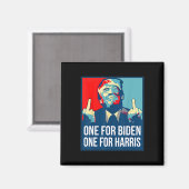 Donald Trump Middle Finger Biden Harris America Re Magnet (Vorderseite/Rückseite)