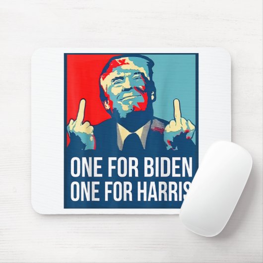 Donald Trump Middle Finger Biden Harris America Re Mousepad (Mit Mouse)