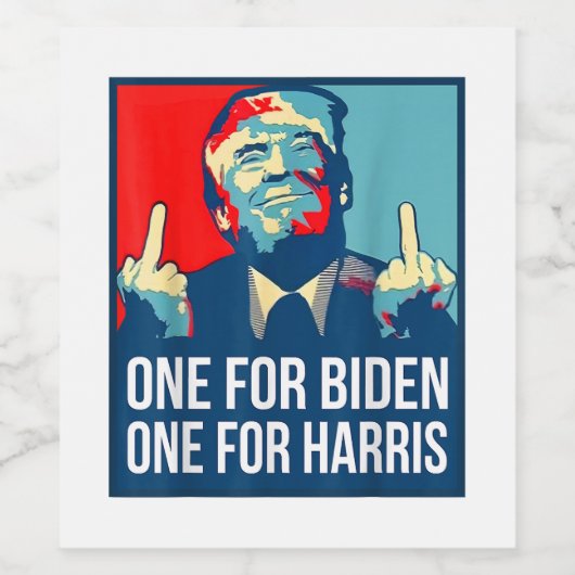Donald Trump Middle Finger Biden Harris America Re Weinetikett (Einzelnes Label)