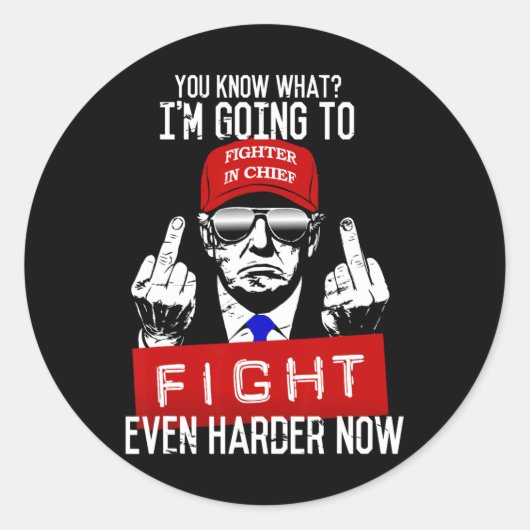 Donald Trump Middle Finger Dreht ab Pro Republ Runder Aufkleber (Vorderseite)