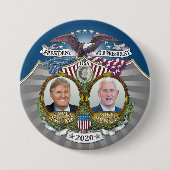 Donald Trump & Mike Pence Jugate Foto Blue 2020 Button (Vorderseite)