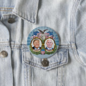 Donald Trump & Mike Pence Jugate Foto Blue Design Button (Beispiel)