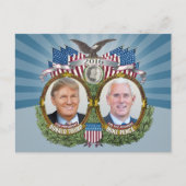 Donald Trump & Mike Pence Jugate Foto Blue Design Postkarte (Vorderseite)