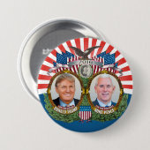 Donald Trump & Mike Pence Jugate Foto Red Blue Button (Vorne & Hinten)