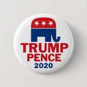 Donald Trump & Mike Pence Republikaner Elefant 202 Button (Vorderseite)