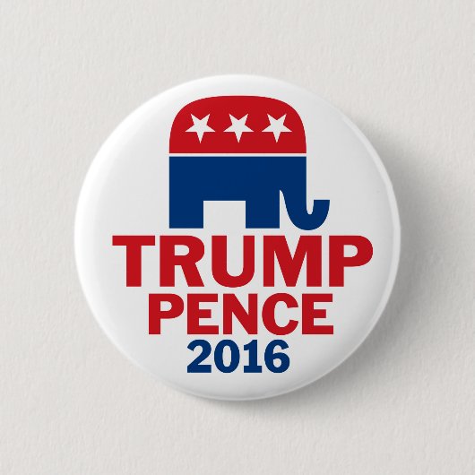 Donald Trump & Mike Pence Republikaner Elephant Button (Vorderseite)