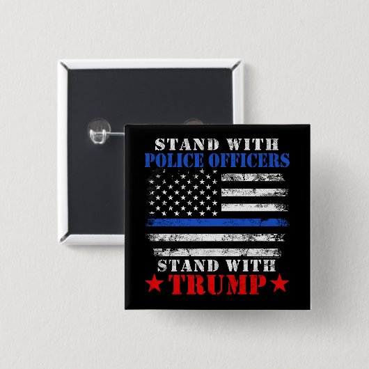 Donald Trump Mike Pence steht mit Polizeibeamten Button (Vorne & Hinten)