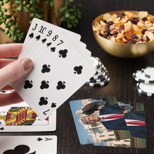 Donald Trump mit American Eagle auf der Schulter Spielkarten (In Situ)