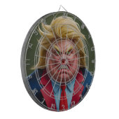 Donald Trump mit dem Cartoon der Angry Dartscheibe (Vorderseite Links)