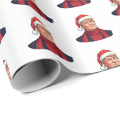 Donald Trump mit dem Weihnachtsmann hat frohe Weih Geschenkpapier (Rolleneckpunkt)