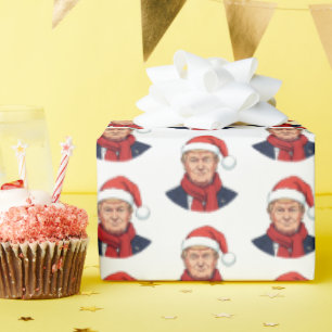 Donald Trump mit dem Weihnachtsmann hat frohe Weih Geschenkpapier