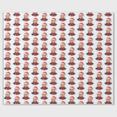 Donald Trump mit dem Weihnachtsmann hat frohe Weih Geschenkpapier (Flach)