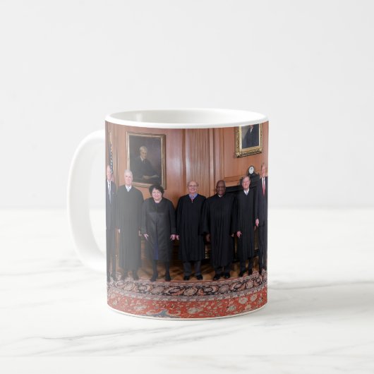 Donald Trump mit den Richtern am Obersten Gerichts Kaffeetasse (Vorderseite Links)