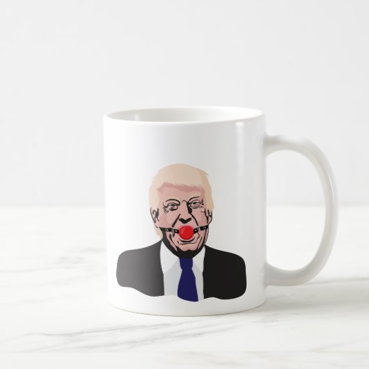 Donald Trump mit einem Gagball - Tasse mit zwei (Rechts)