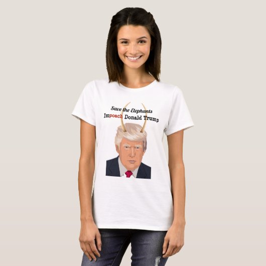 Donald Trump mit Elefant-Trumpf-Teufel-Hörnern T-Shirt (Vorne ganz)