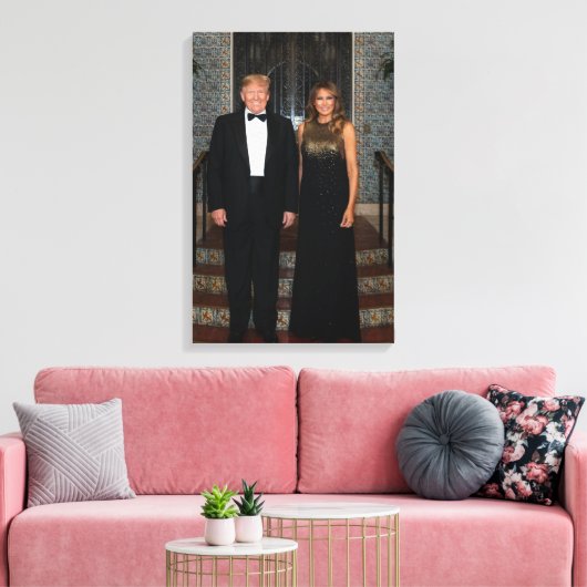 Donald Trump mit First Lady Melania Leinwanddruck (Insitu (Wohnzimmer))