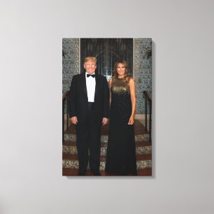 Donald Trump mit First Lady Melania Leinwanddruck
