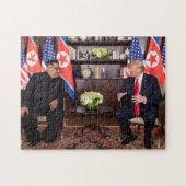 Donald Trump mit Kim Jong Un in Singapur Puzzle (Horizontal)