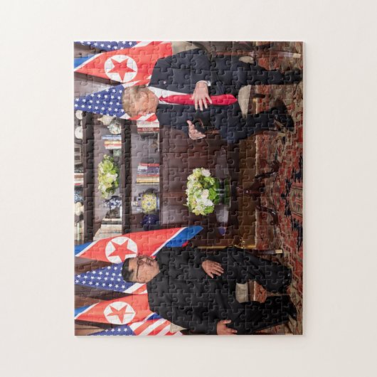 Donald Trump mit Kim Jong Un in Singapur Puzzle (Vertikal)