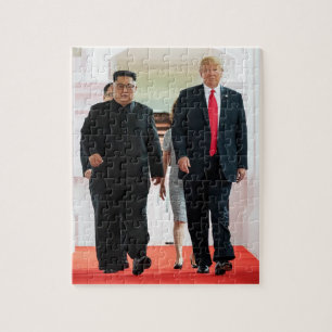 Donald Trump mit UNO Kim-Jong in Singapur Puzzle
