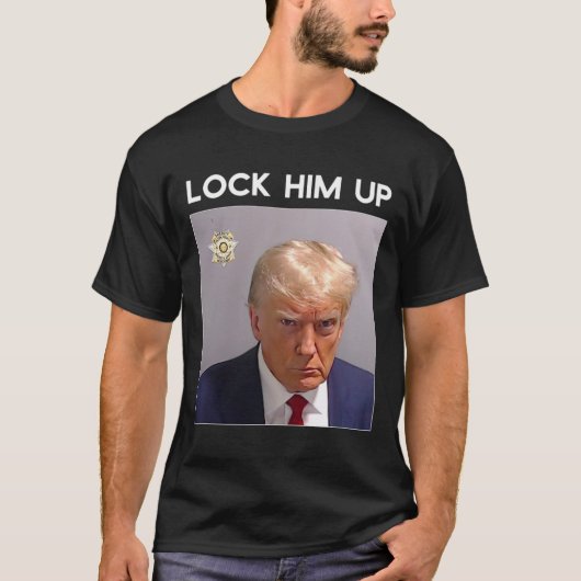 Donald Trump Mugshot Lock Ihn Up Trump Tasse Shot T-Shirt (Vorderseite)