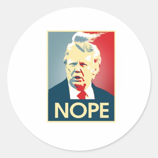 Donald Trump NOPE — Anti-Trump 2016 - Runder Aufkleber (Vorderseite)