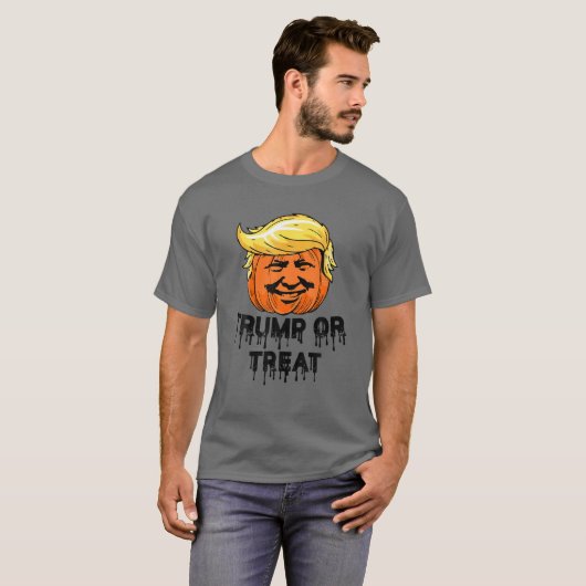 Donald Trump oder Leckerei Beängstigenden Pumpkin T-Shirt (Vorne ganz)