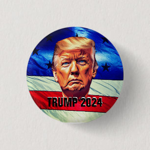 Donald Trump & Old Glory Button