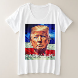 Donald Trump & Old Glory Große Größe T-Shirt
