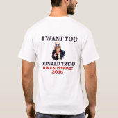 Donald Trump - Onkel Sam 2016 Präsident T-Shirt (Rückseite)